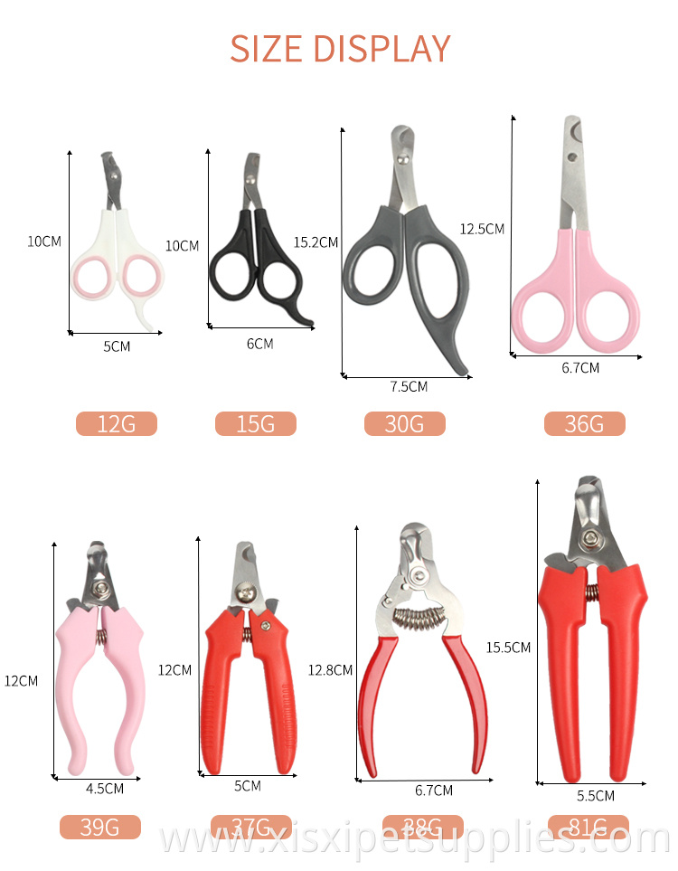 Factory Wholesale Various Styles Pet Nail Cutter Cat Dog Nail Clippers